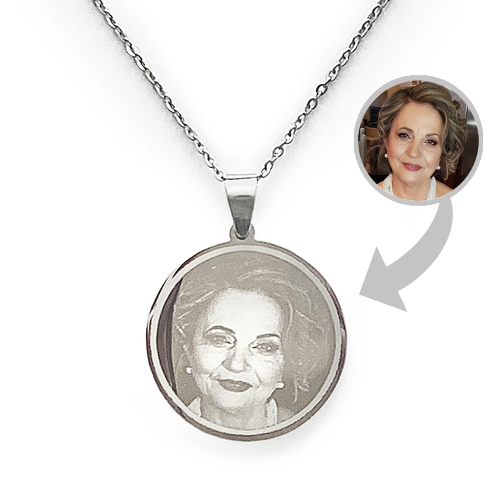 (Circle) Engravable Necklace - Silver-plated SS 316L / M-499